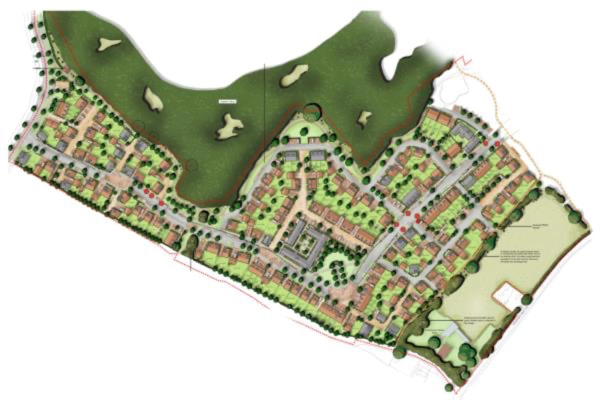 Arial illustration of plans for Finberry, Ashford development