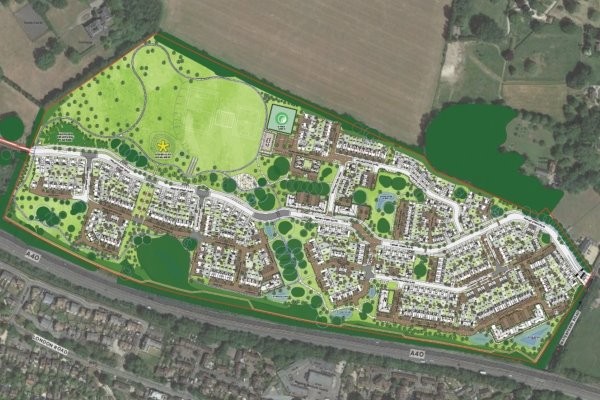 Arial illustration of plans for Tasley Gateway, Bridgnorth development