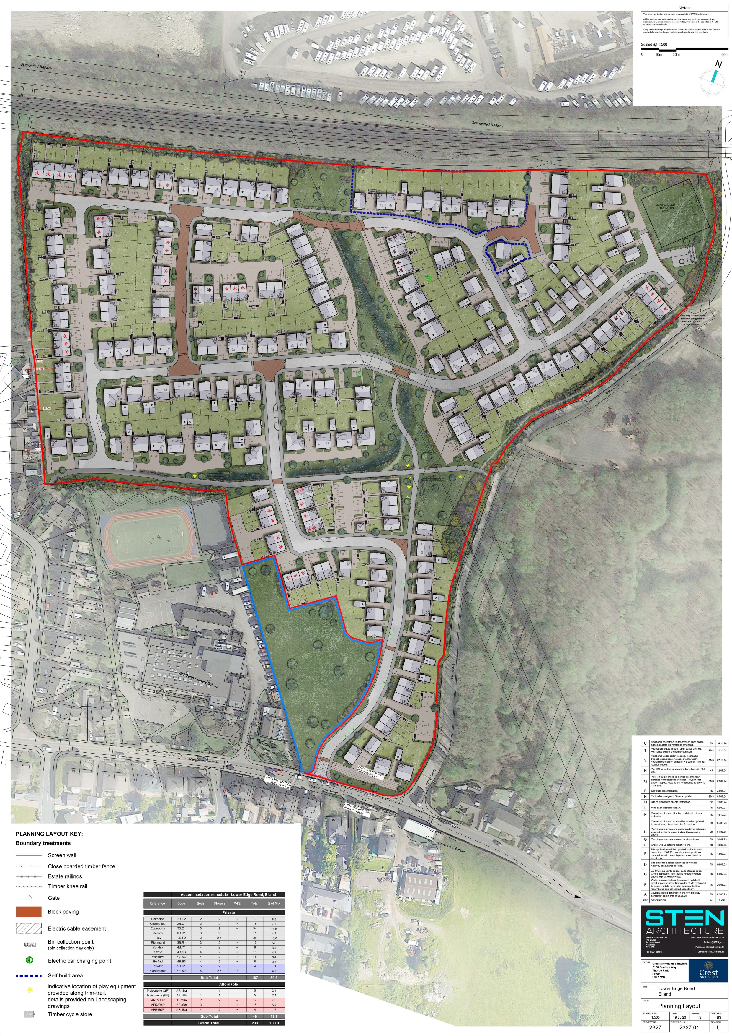 Arial illustration of plans for Shaw Lane, Elland development