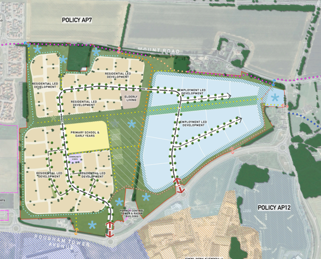 Arial illustration of plans for Station Road, Halisham development